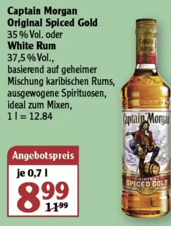 Globus Captain Morgan Original Spiced Gold oder White Rum 0,7L Angebot