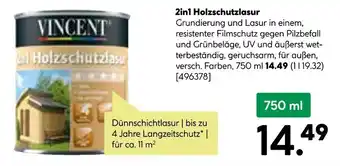 BayWa VINCENT 2in1 Holzschutzlasur 750ml Angebot