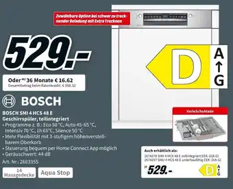 MediaMarkt Bosch SMI 4HCS 48 E Geschirrspüler, teilintegriert Angebot