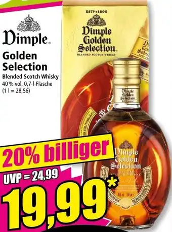 Norma Dimple Golden Selection Blended Scotch Whisky 0,7 L Flasche Angebot