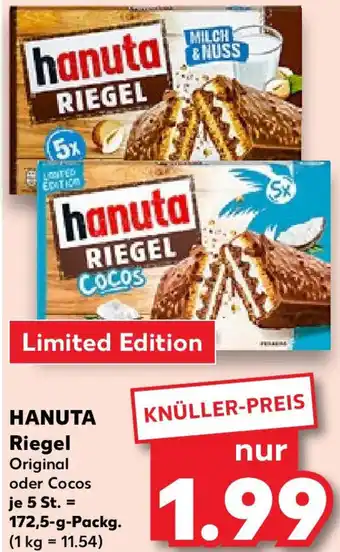 Kaufland HANUTA Riegel 172,5 g Packg. Angebot