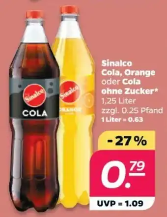 NETTO Sinalco Cola, Orange oder Cola ohne Zucker 1,25 Liter Angebot