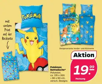 NETTO Pokémon Bettwäsche Polyester, ca. 135 x 200 + 80 x 80 cm, versch. Designs Angebot