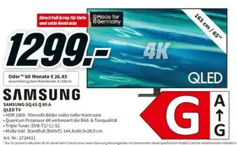 MediaMarkt Samsung GQ 65 Q 80A QLED TV Angebot