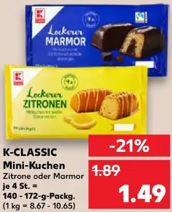 Kaufland K-CLASSIC Mini-Kuchen 140-172 g Packg. Angebot