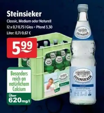 Getränke Hoffmann Steinsieker Classic, Medium oder Naturell 12x0,7/0,75L Angebot