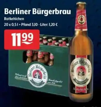 Getränke Hoffmann Berliner Bürgerbrau 20x0,5L Angebot