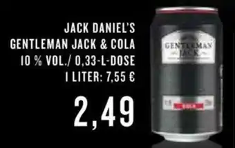 Getränke Hoffmann Jack Daniel's Gentleman Jack & Cola 0,33L Angebot