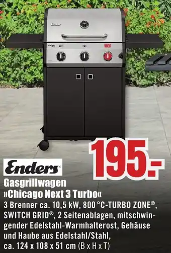 B1 Discount Baumarkt Enders Gasgrillwagen Chicago Next 3 Turbo Angebot