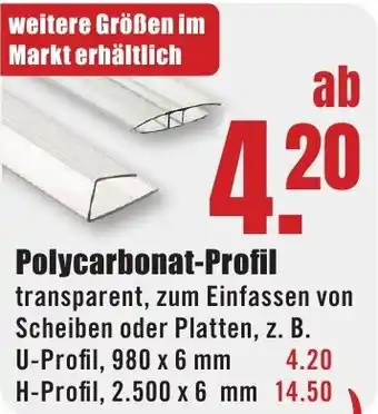 B1 Discount Baumarkt Polycarbonat-Profil Angebot