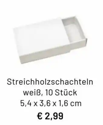 Idee Creativmarkt Streichholzschachteln weiß Angebot