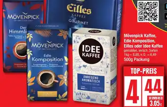 Edeka Mövenpick Kaffee, Edle Komposition, Eilles oder Idee Kaffee 500g Packung Angebot