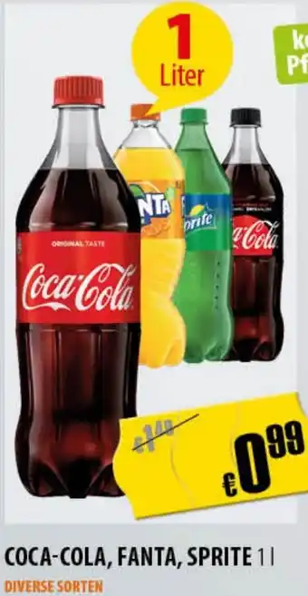 FreeOneShop COCA-COLA, FANTA, SPRITE 1 Liter Angebot