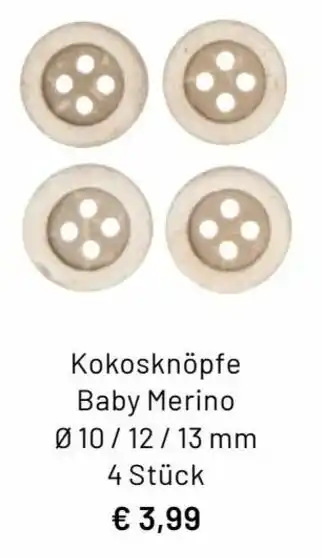 Idee Creativmarkt Kokosknöpfe Baby Merino Angebot