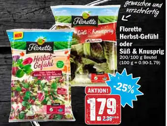 Hit Florette Herbst Gefühl oder süß & Knusprig 200/100g Beutel Angebot