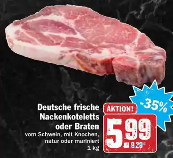 Hit Deutsche frische Nackenkoteletts oder Braten 1kg Angebot