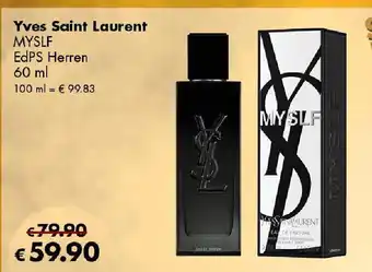 Travel Free Yves Saint Laurent MYSLF EdPS Herren 60 ml Angebot