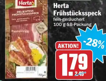 Hit Herta Frühstücksspeck 100g Angebot