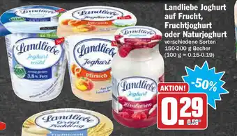 Hit Landliebe Joghurt auf Frucht, Fruchtjoghurt oder Naturjoghurt 150-200g Becher Angebot