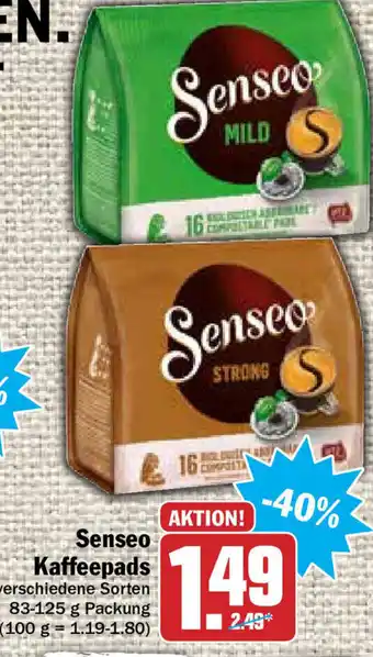 Hit Senseo Kaffeepads 83-125g Angebot