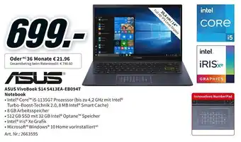 MediaMarkt Asus VivoBook S14 S413EA-EB094T Notebook Angebot