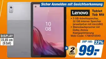 expert Techno Land Lenovo Tablet Tab M9 Angebot