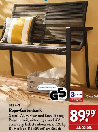 Aldi Nord BELAVI Rope-Gartenbank Angebot