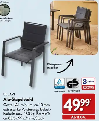 Aldi Nord BELAVI Alu-Stapelstuhl Angebot