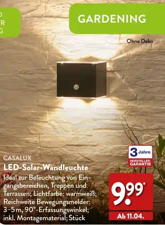 Aldi Nord CASALUX LED-Solar Wandleuchte Angebot