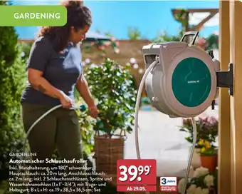 Aldi Nord GARDENLINE Automatischer Schlauchaufroller Angebot