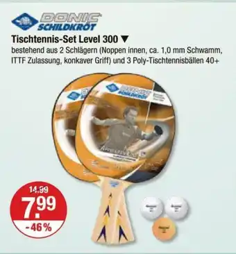 V Markt DONIC SCHILDKRÖT Tischtennis-Set Level 300 Angebot