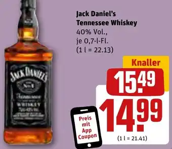 REWE Jack Daniel's Tennessee Whiskey 0,7 L-Fl. Angebot