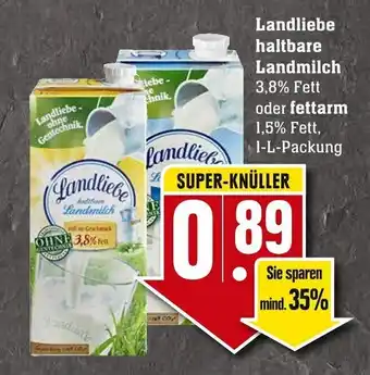 Edeka Neukauf Landliebe Haltbare Landmilch oder fettarm 1L Angebot