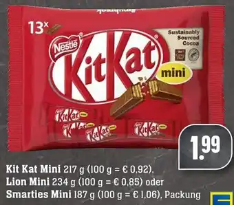 Edeka Neukauf Kitkat Mini 217g, Lion Mini 234g oder Smarties Mini 187g Angebot