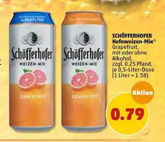 PENNY Schöfferhofer Hefeweizen-mix 0,5L Angebot