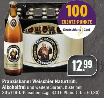 Edeka Neukauf Franziskaner Weissbier Naturtrüb, Alkoholfrei 20x0,5L Angebot