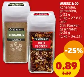 PENNY WUERZ & CO Koriander 32 g Angebot