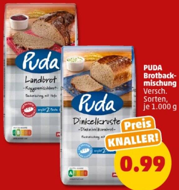 PUDA Brotbackmischung 1000 g Angebot bei PENNY