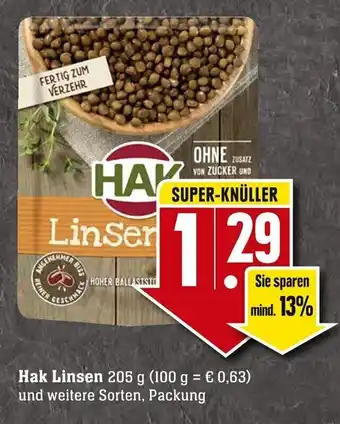 Edeka Neukauf Hak Linsen 205g Angebot