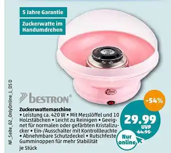 PENNY Bestron Zuckerwattemaschine Angebot