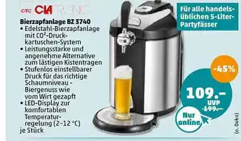 PENNY Ctc Ciatronic Bierzapfanlage BZ 3740 Angebot