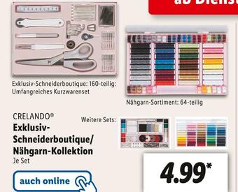 Lidl Crelando exklusiv-schneiderboutique oder nähgarn-kollektion Angebot