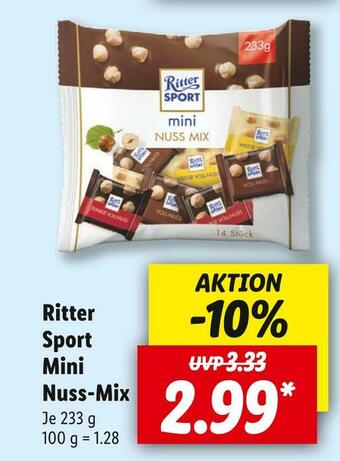 Lidl Ritter sport schokolade mini nuss-mix Angebot