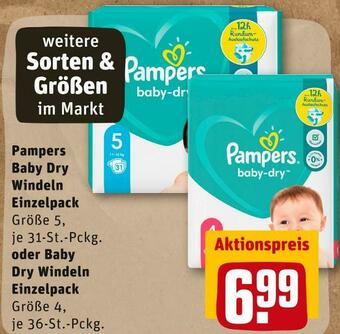 REWE Pampers baby dry windeln einzelpack Angebot