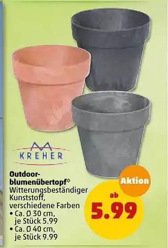 PENNY Kreher Outdoor Blumenübertopf Angebot