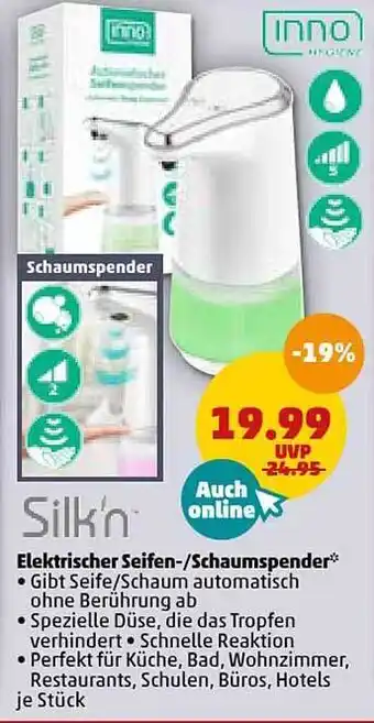 PENNY Silk'n Elektrischer Seifen- Schaumspender Angebot