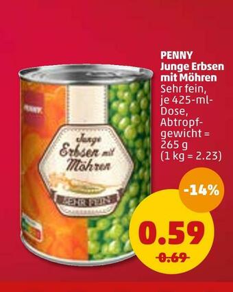 PENNY Penny junge erbsen mit möhren Angebot