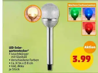 PENNY Led Solar Gartenstecker Angebot