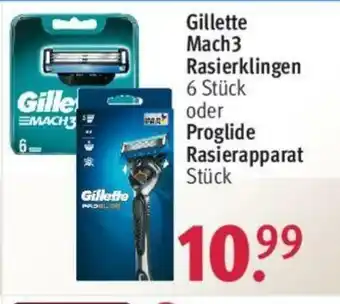 Rossmann Gillette Mach3 scheermesjes 16-pakRasierklingen 6st o. Proglide Rasierapparat Angebot