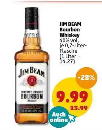 PENNY Jim Beam Bourbon Whiskey 0,7L Angebot